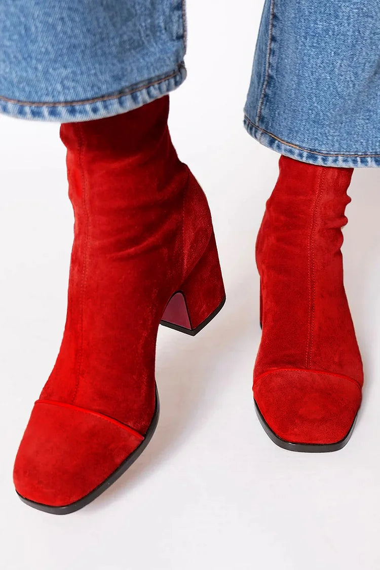 OLIVE | SQUARE TOE BOLD BOOTS