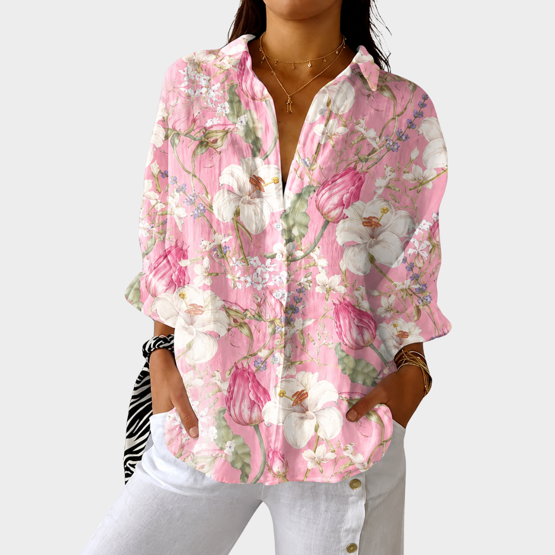 ADDISON | LIGHTWEIGHT AND COLOURFUL BLOUSE WITH PRINT