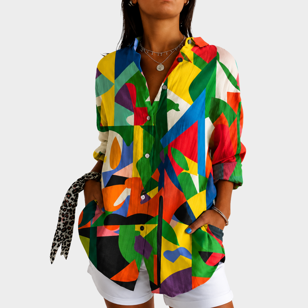 HARPER | COLOUR SPLASH ART BLOUSE