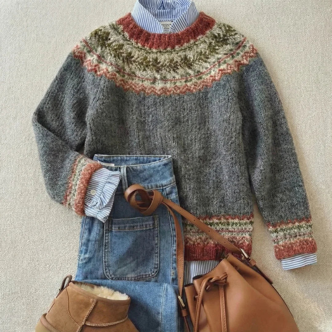 Britt | Autumn Rust Fair Isle Jumper