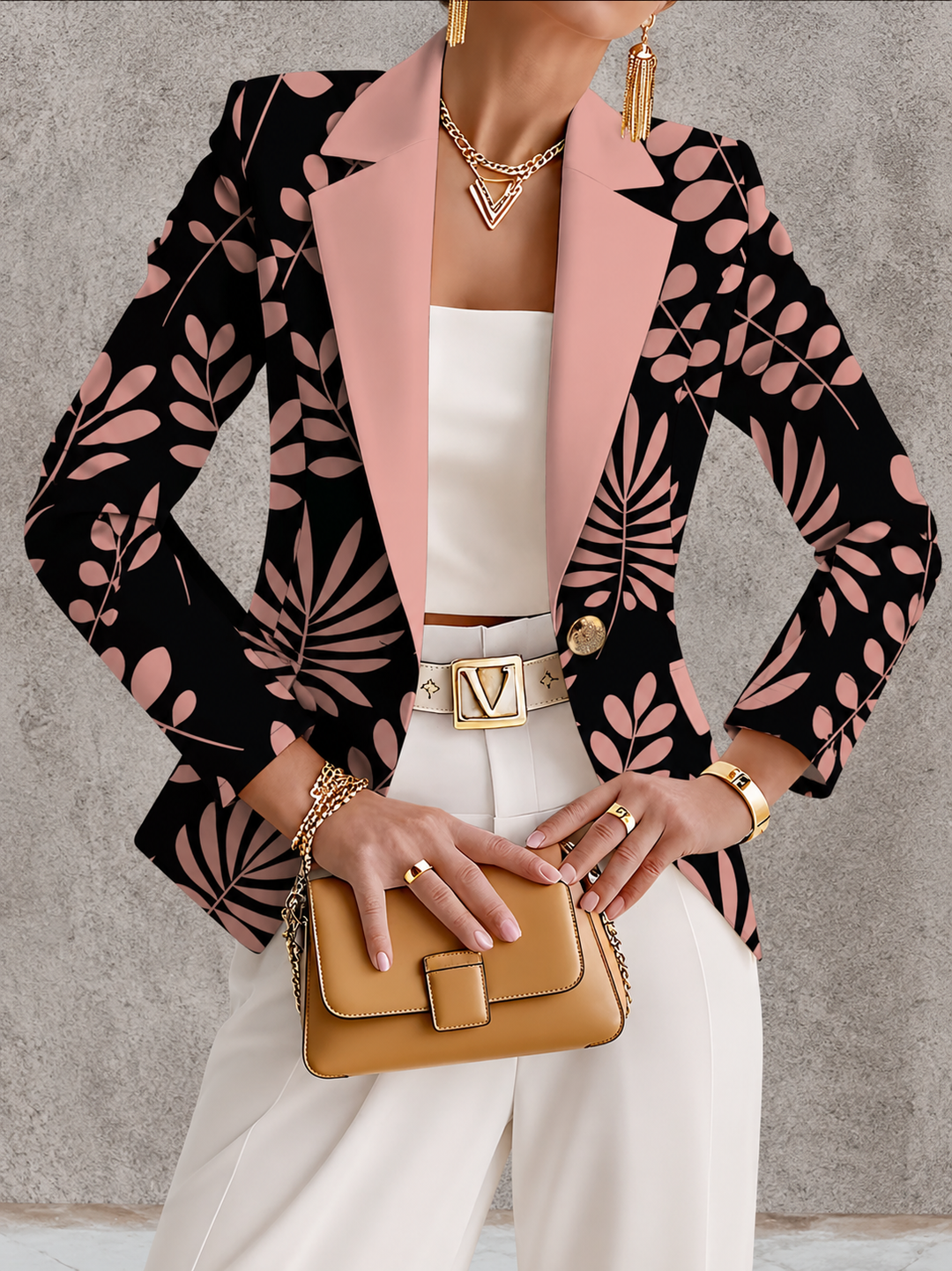 ODAYA | PINK LEAF BLAZER