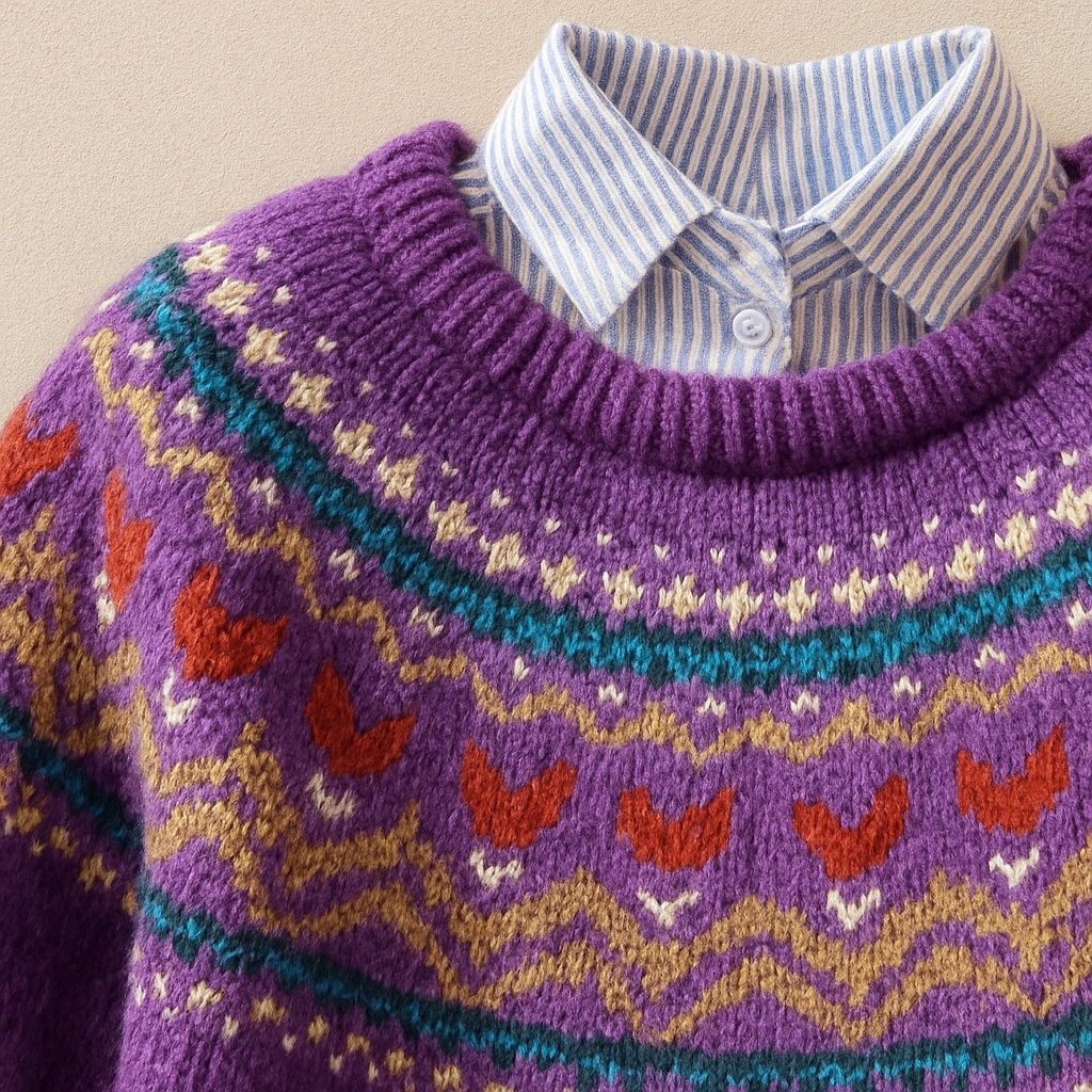 Sigrun | Purple Fair Isle Jumper