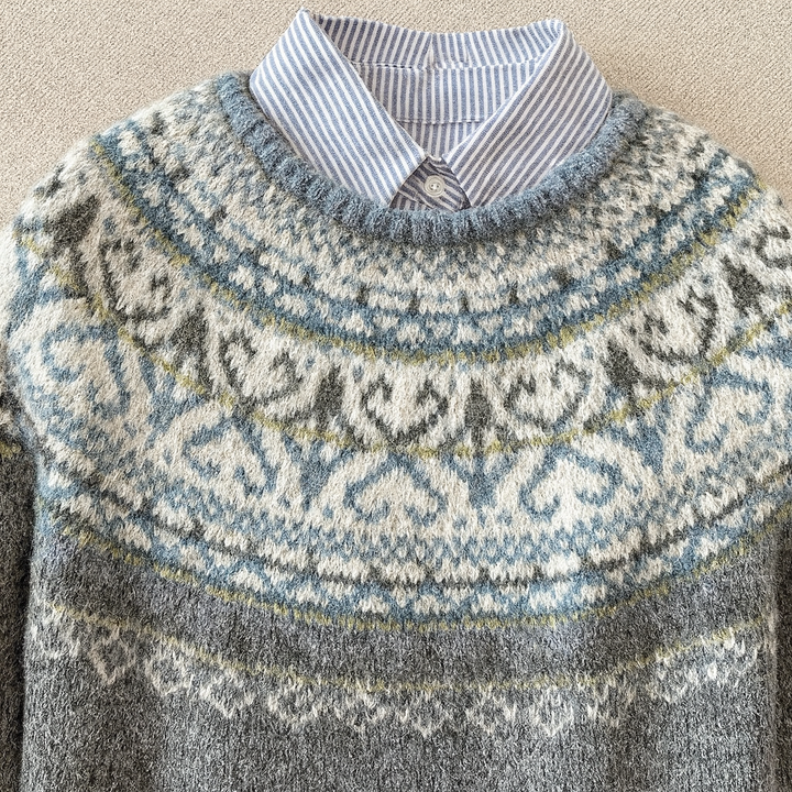Tove | Pale Grey Nordic Jumper