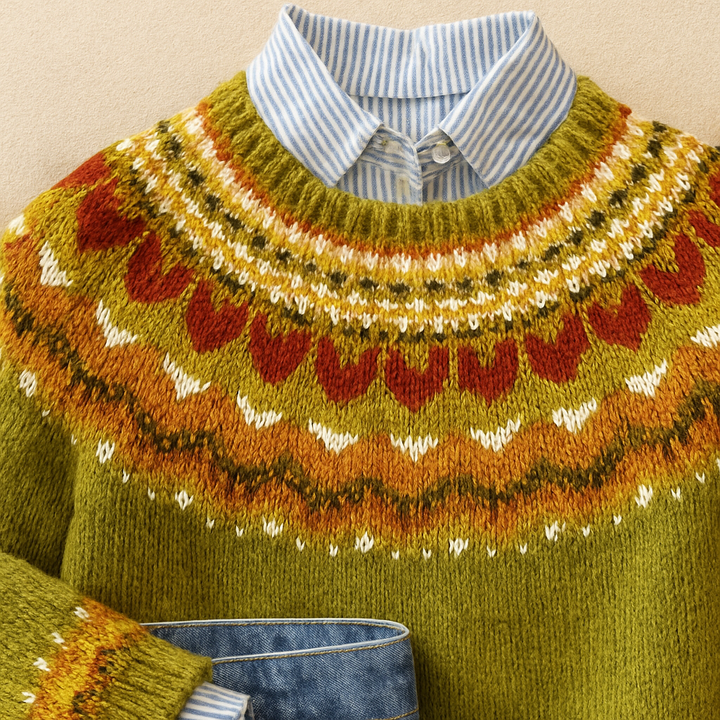 Astrid | Olive Fair Isle Jumper
