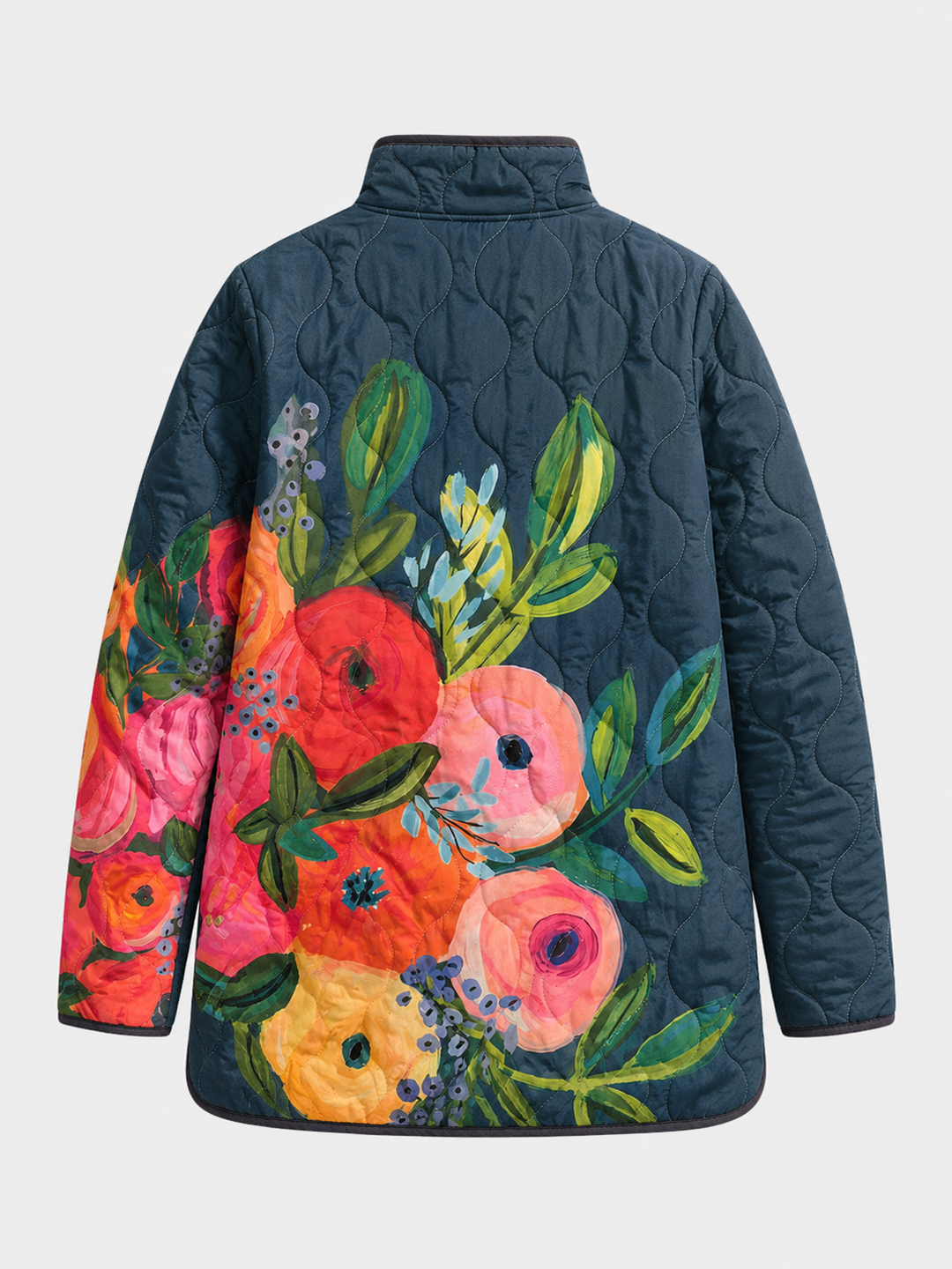 Amaya | Vintage Floral Print Quilted Jacket