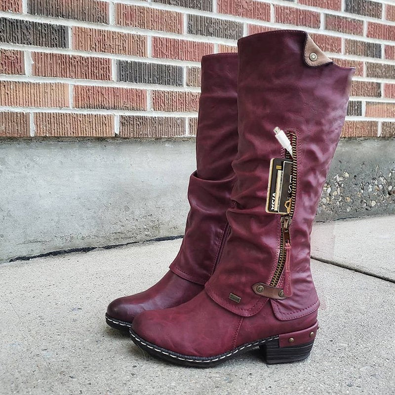 DEBORAH | VEGAN LEATHER POCKET BOOTS