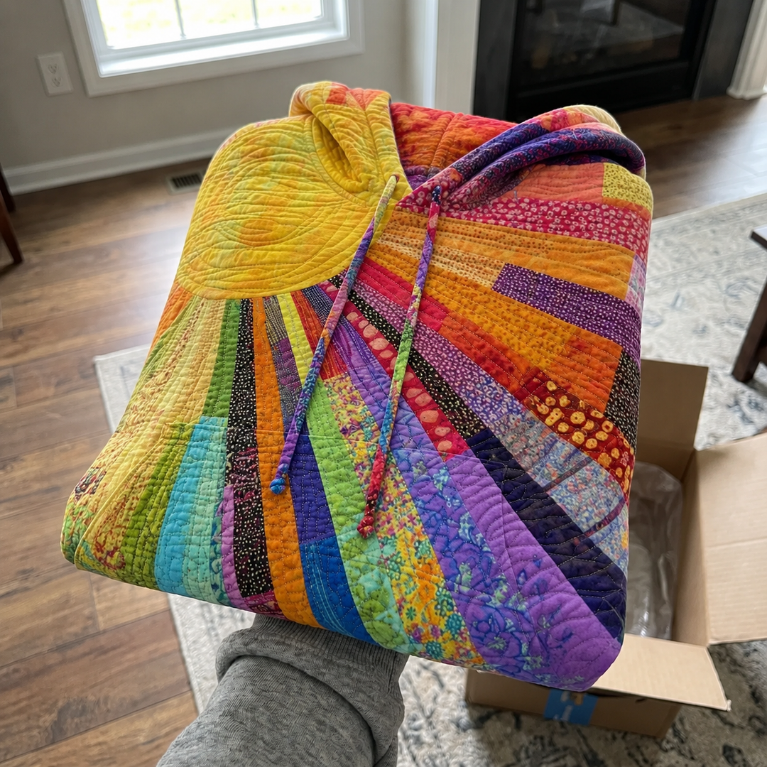 Dawnella | Bohemian Multicolour Patchwork Hoodie