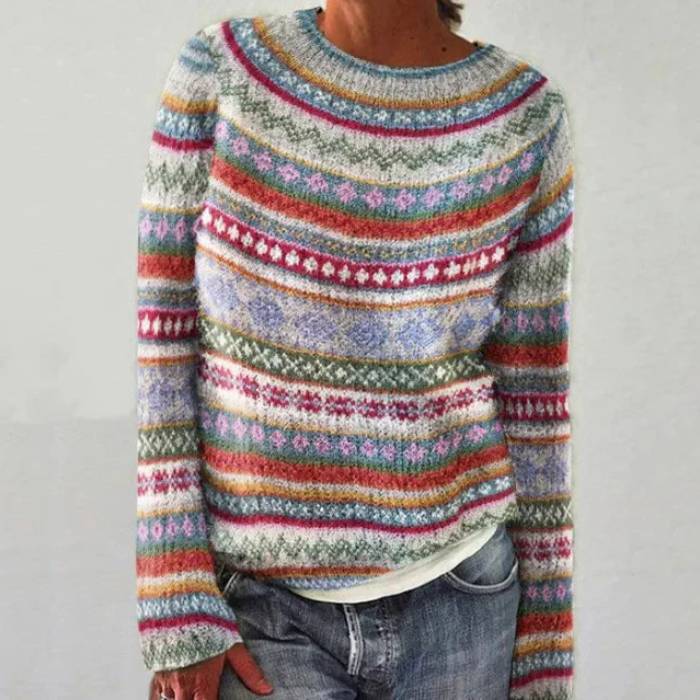 Violet - Retro Scandinavian Knitted Sweater