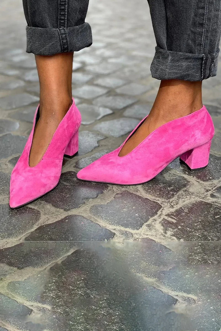 REBECCA | POINTED BLOCK HEEL PUMPS
