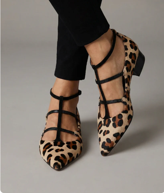 Franca | Heeled Shoes with Leopard Strap