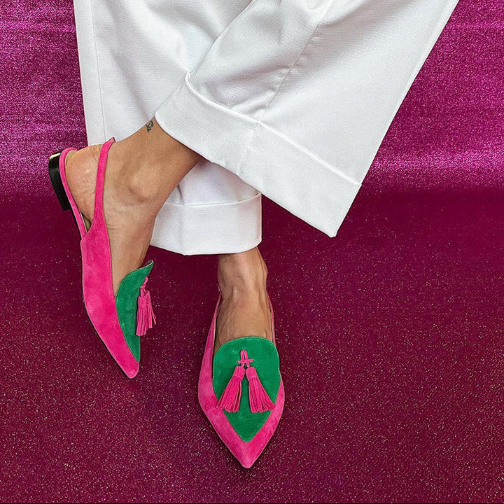 Loredana | Ballerinas with Fringes and Ankle Strap
