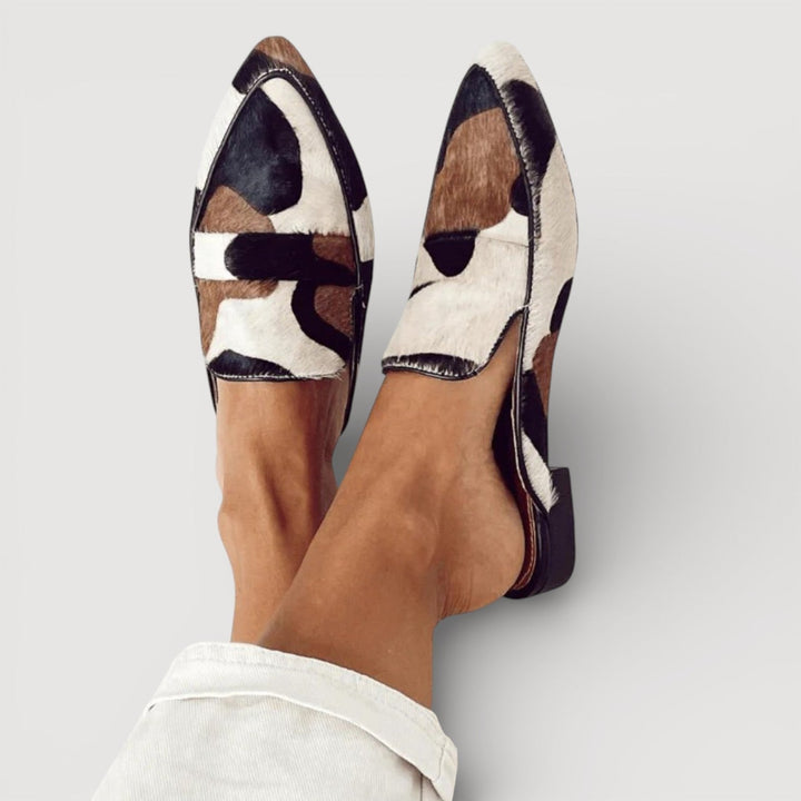 Maria | Comfortable loafers with cow print